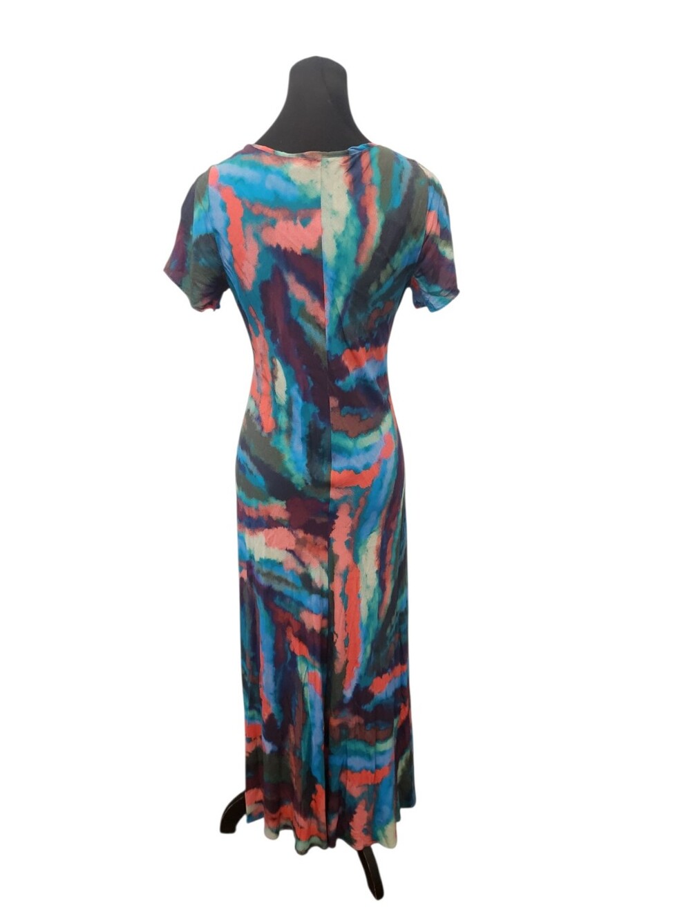 Soft Surroundings Maxi Zina Dress Small Colorful Tie Dye V Neck Short Sleeve - Picture 10 of 10